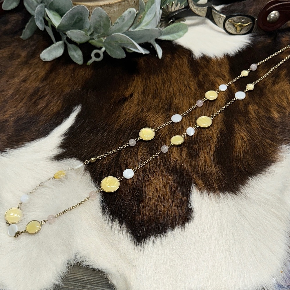 Lia Sophia Gold and White Necklace